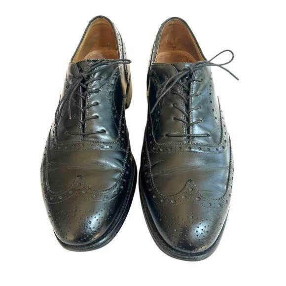 Johnston & Murphy Men’s Black Leather Wingtip Oxford Shoes 8.5 B main image 10
